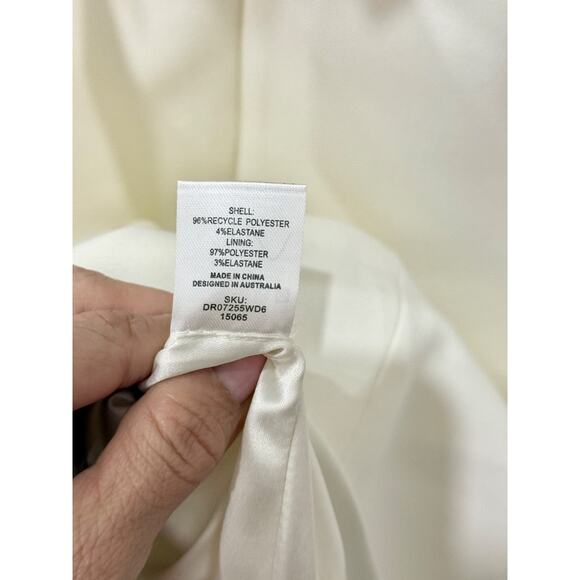 Meshki Abbie Strapless Suiting Double-Breasted Mini Dress Cream Womens Size XS/S - Picture 6 of 6